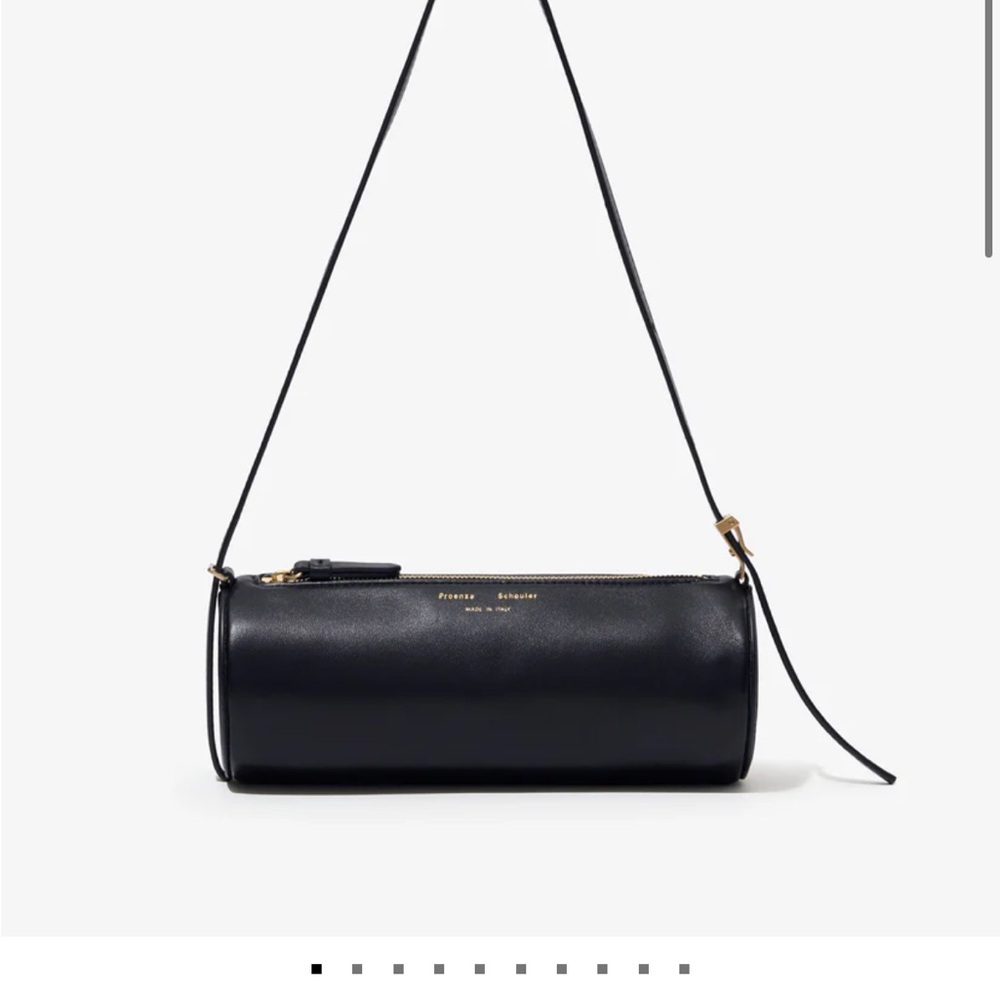 Proenza Schouler Black Leather Silo Shoulder Bag